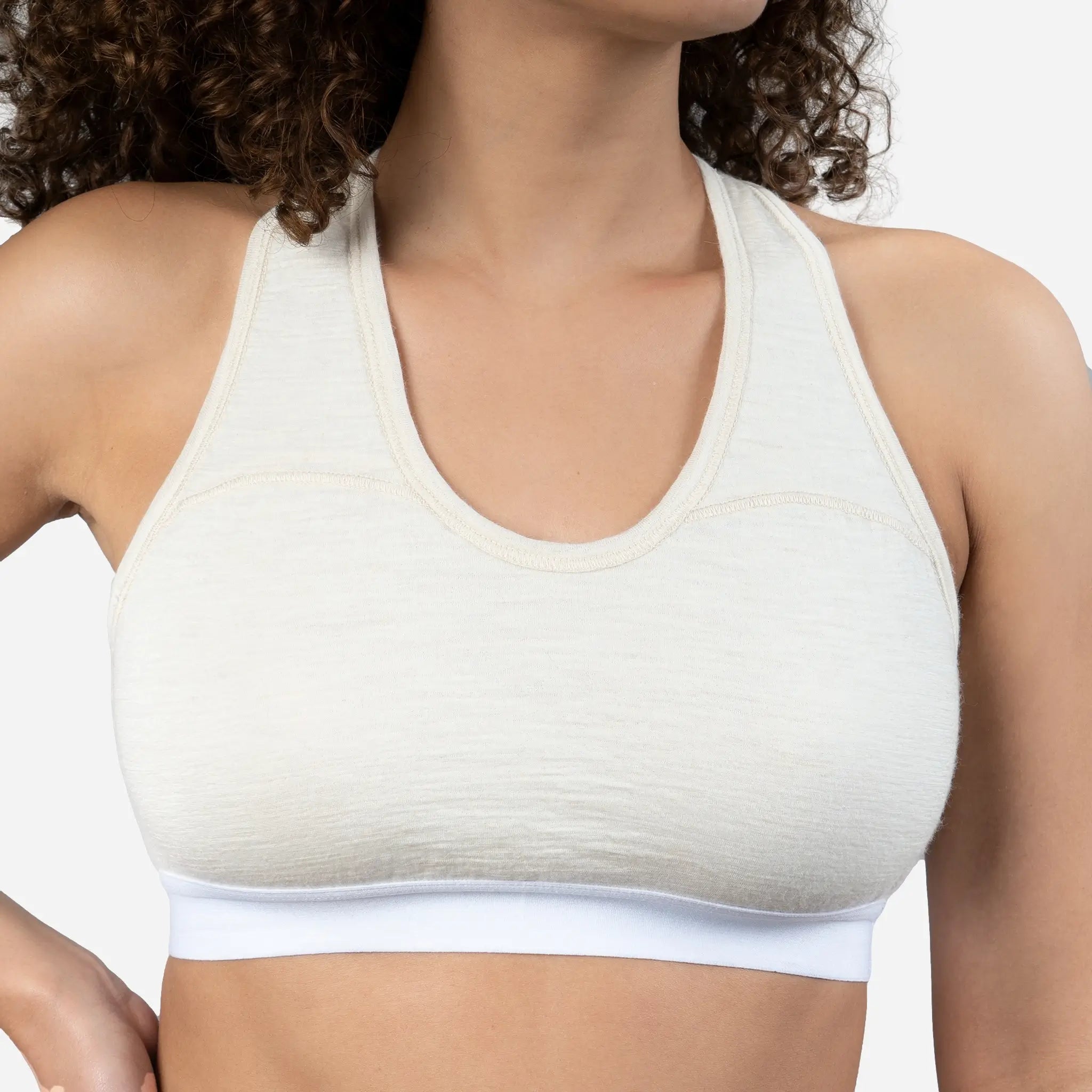 Best Lightweight Womens Alpaca Wool Sports Bra 160 Ultralight color Undyed