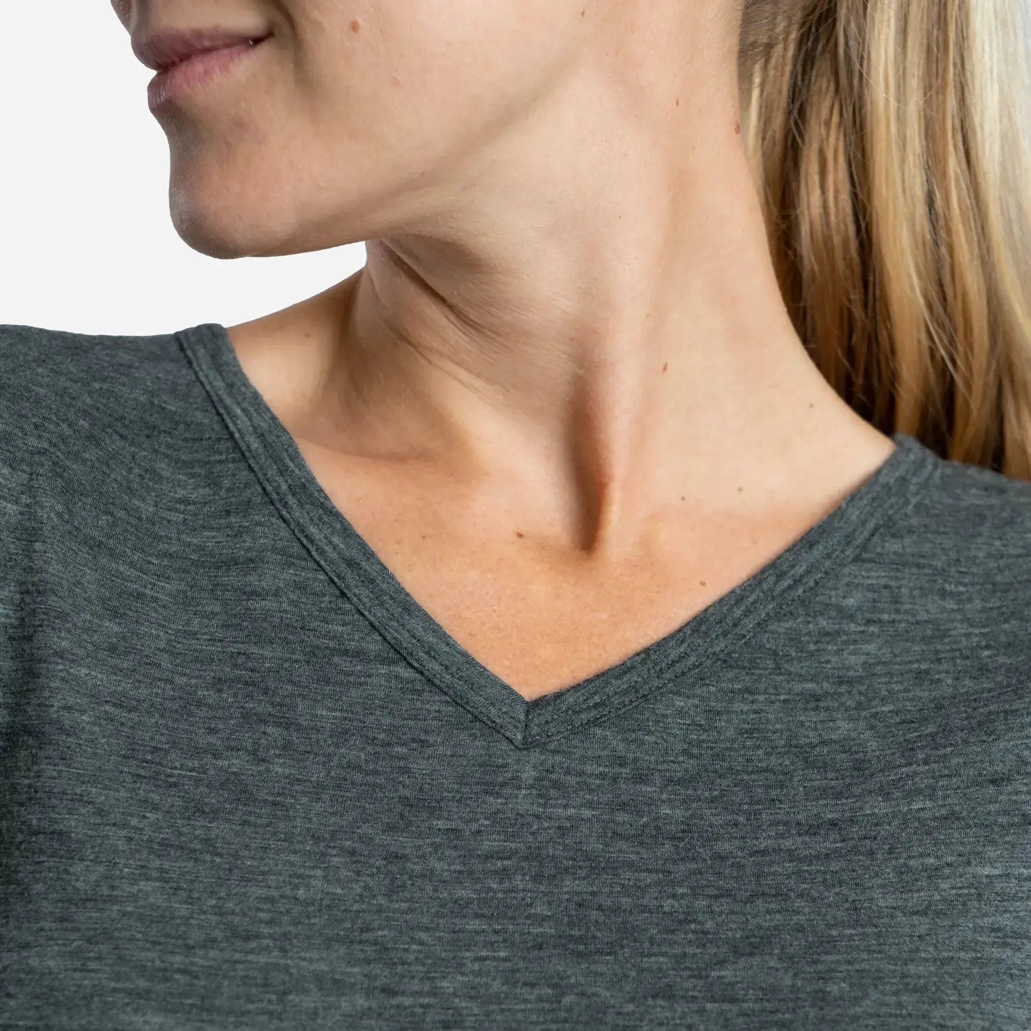 womens ultimate outdoor vneck tshirt color gray