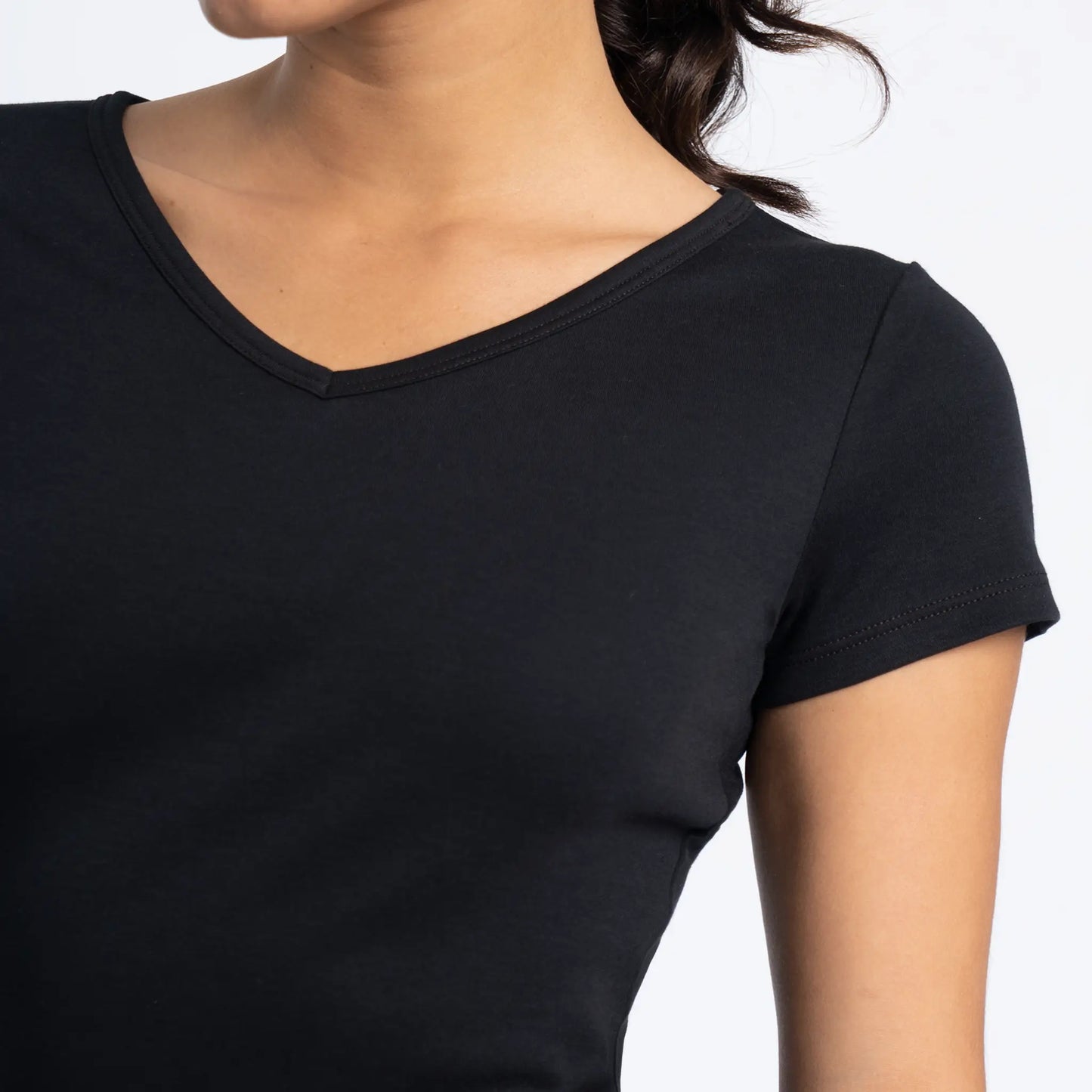 womens ultra soft tshirt vneck color black