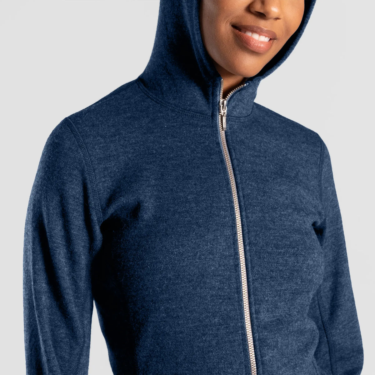 Women's Alpaca Wool Hoodie Jacket: 420 Midweight Full-Zip