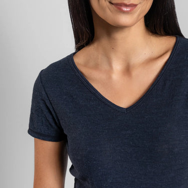 womens wind protection vneck tshirt ultralight color navy blue