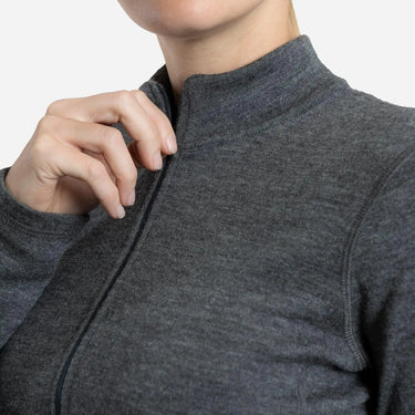 Women's Alpaca Wool Base Layer: 300 Lightweight Half-Zip color gray