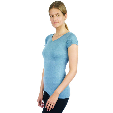 3 Pack Bundle - Women's Alpaca Wool V-Neck T-Shirts: 160 Ultralight