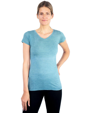 3 Pack Bundle - Women's Alpaca Wool V-Neck T-Shirts: 160 Ultralight