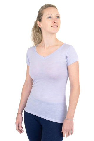 3 Pack Bundle - Women's Alpaca Wool V-Neck T-Shirts: 160 Ultralight