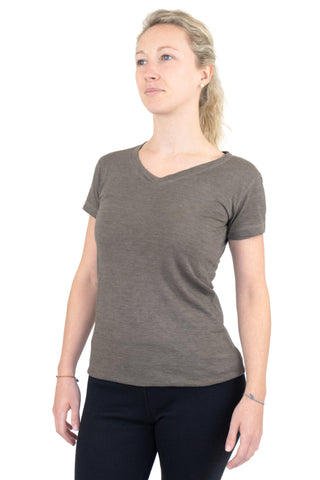 3 Pack Bundle - Women's Alpaca Wool V-Neck T-Shirts: 160 Ultralight