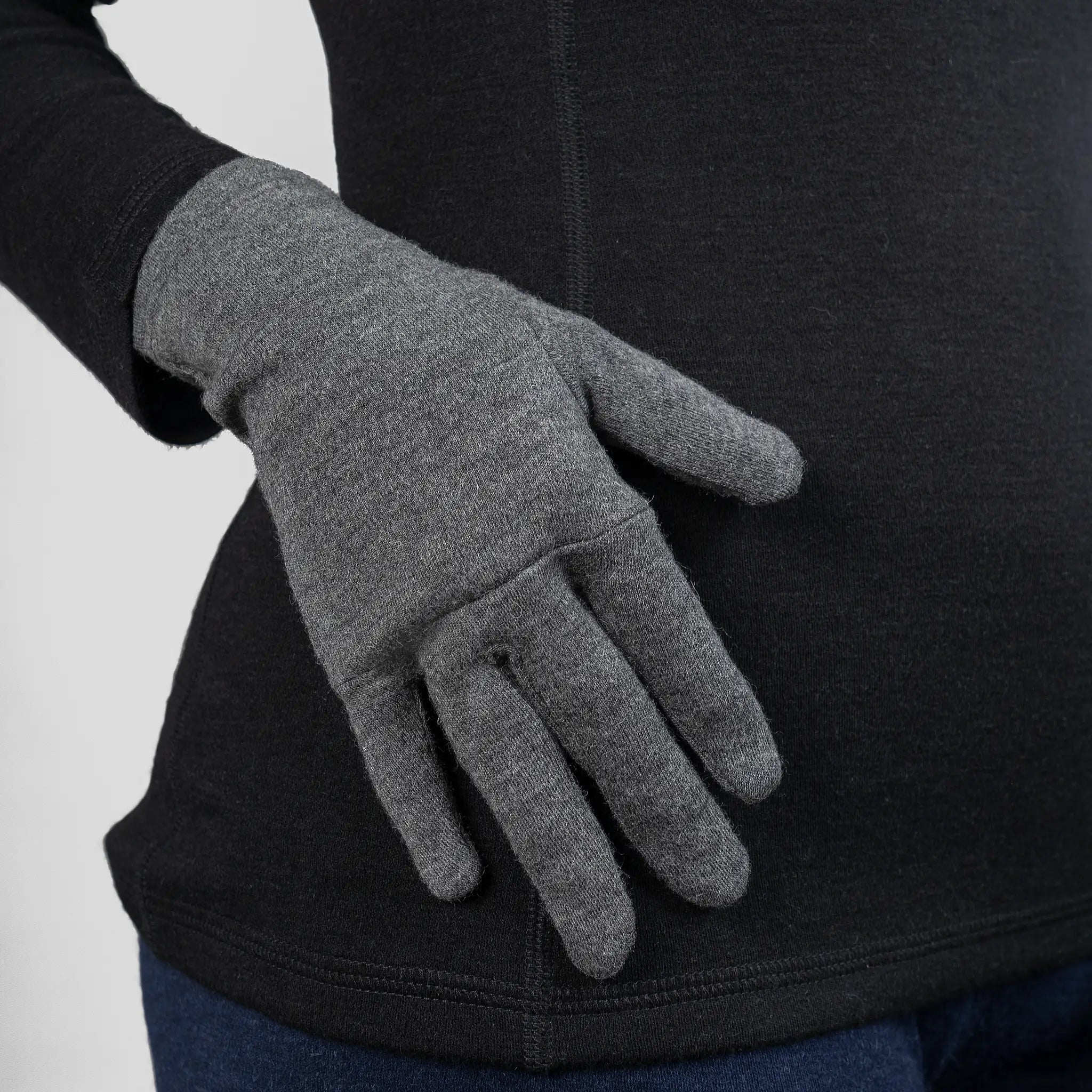 unisex Alpaca Wool Gloves: 420 Midweight | Arms of Andes Gray / S