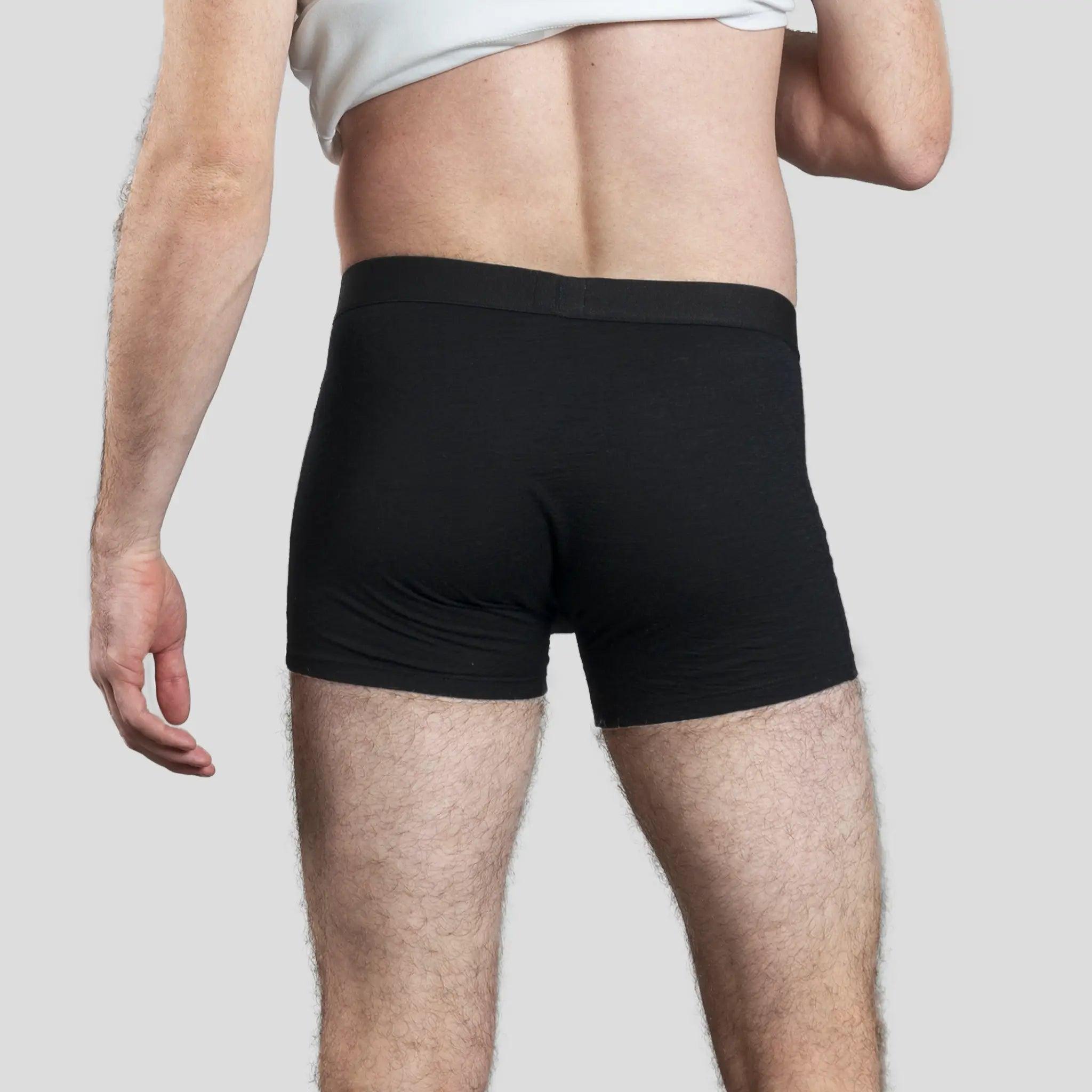 mens all natural boxer briefs color black