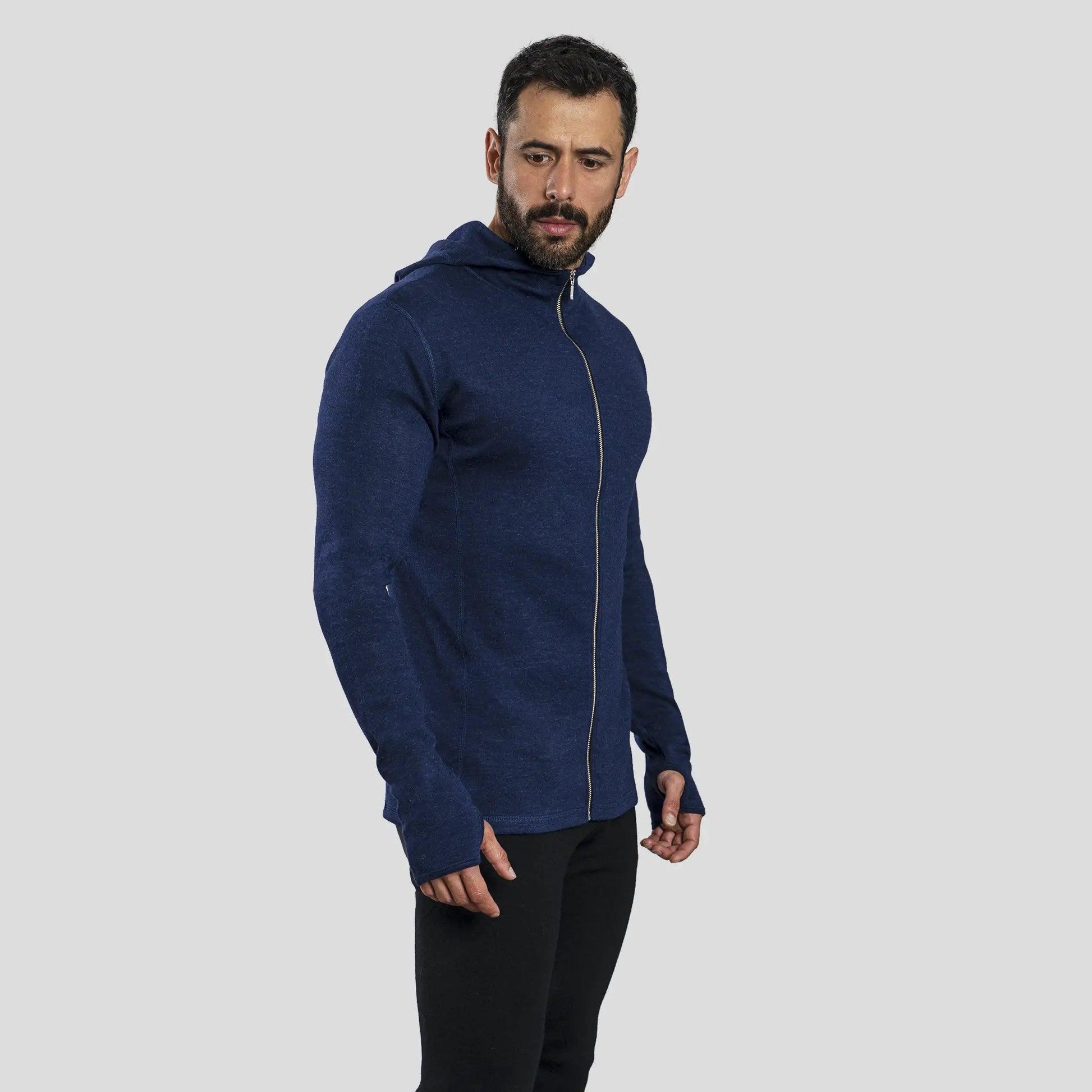 Blue zip 2025 up hoodie mens
