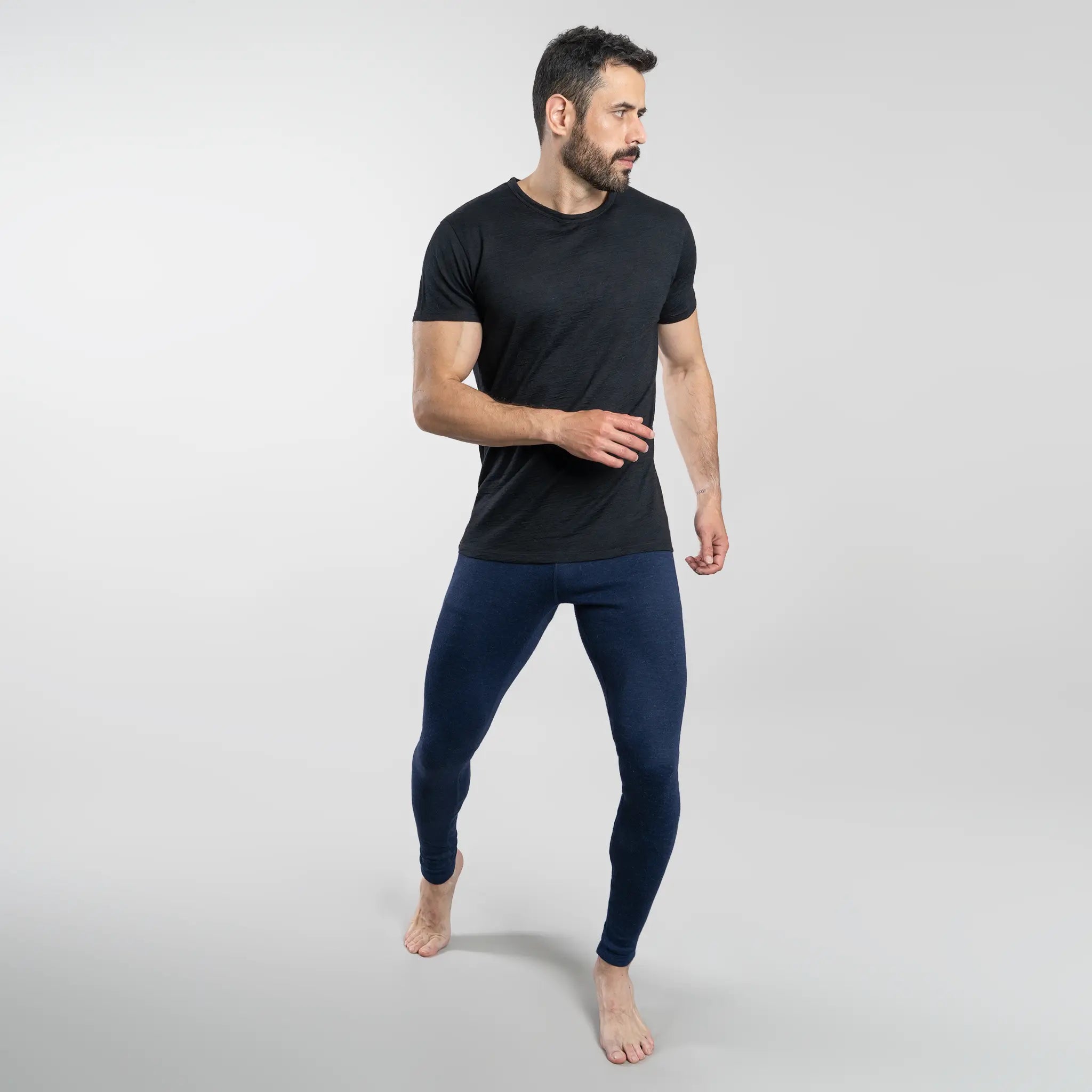 mens all purpose leggings lightweight color navy blue