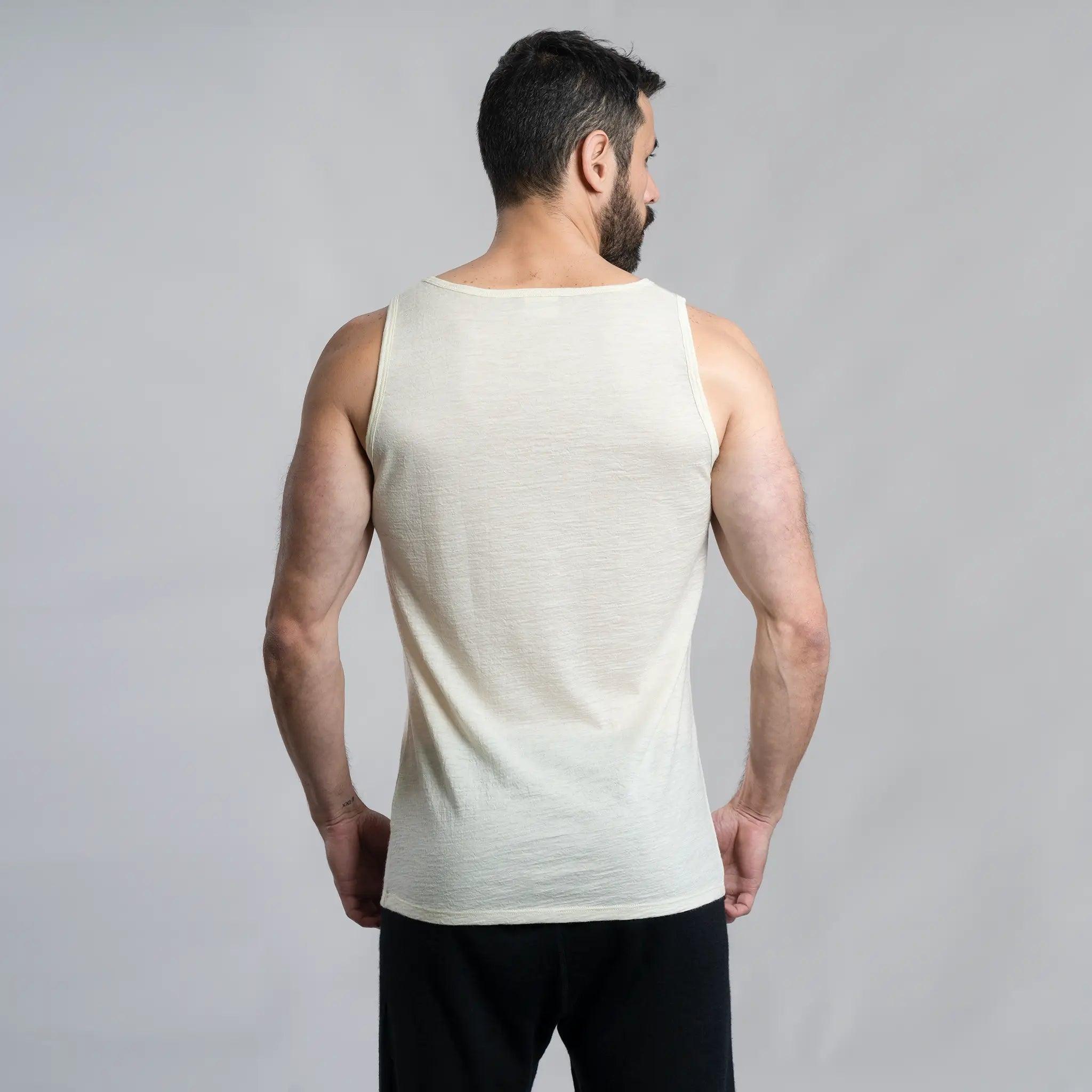 mens all purpose tank top ultralight color natural white