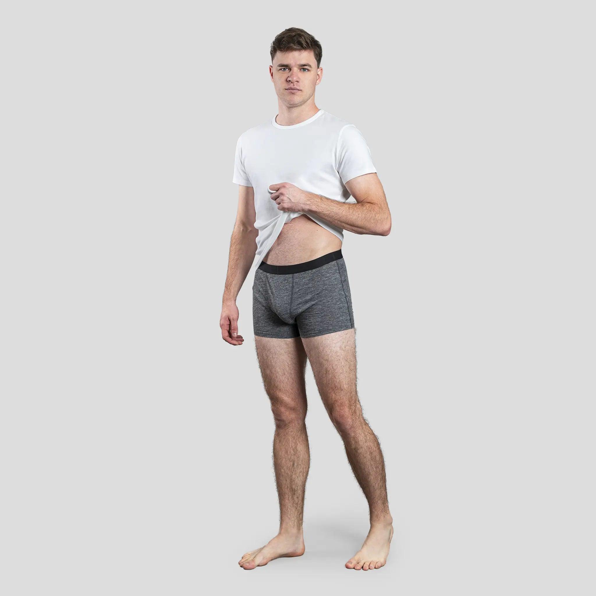 mens eco friendly boxer briefs color gray