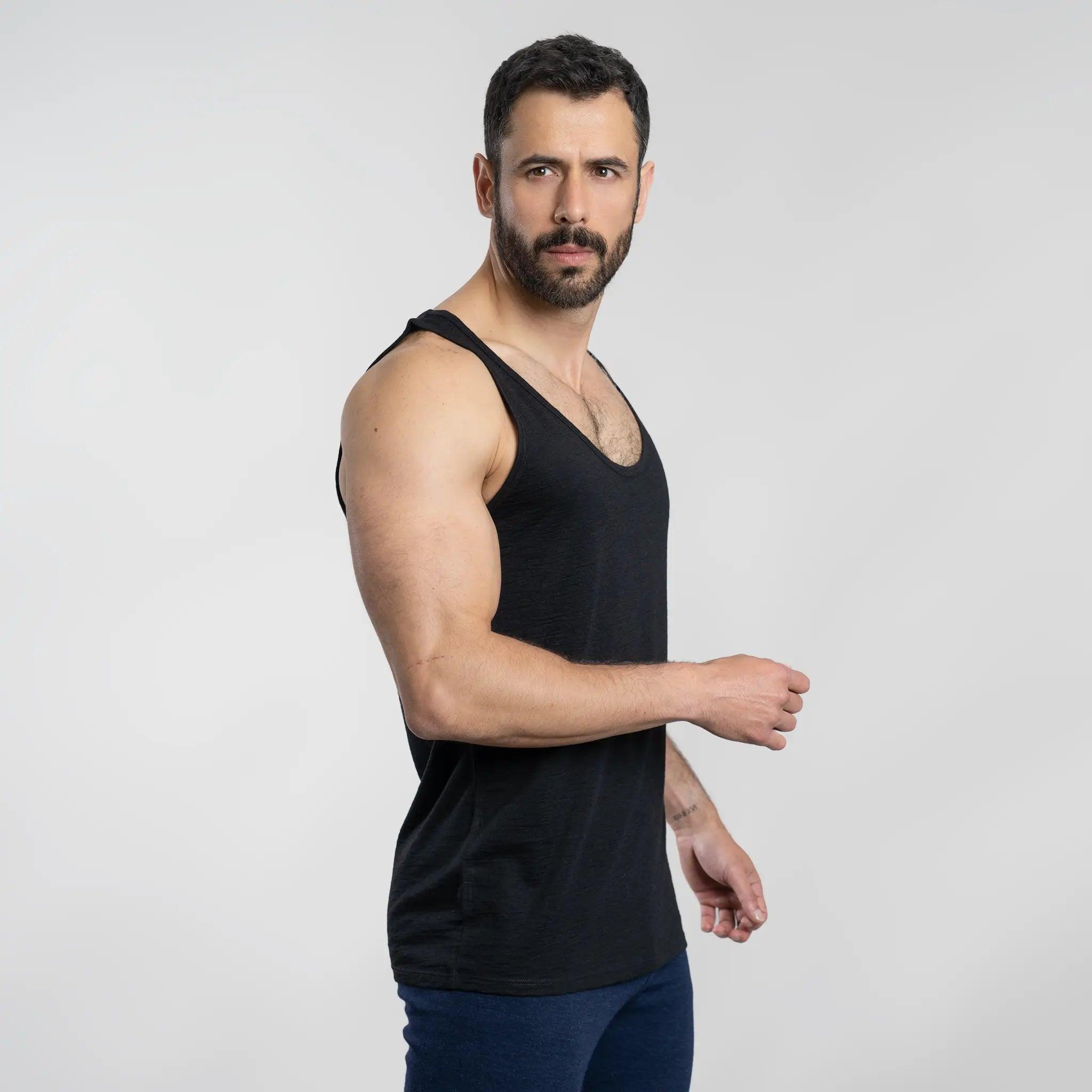 mens ecological tank top ultralight color black