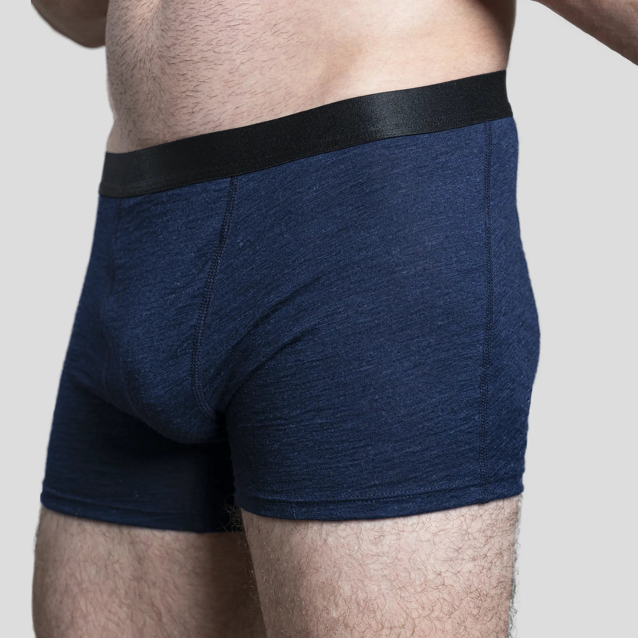 mens greatest wool boxer briefs color navy blue