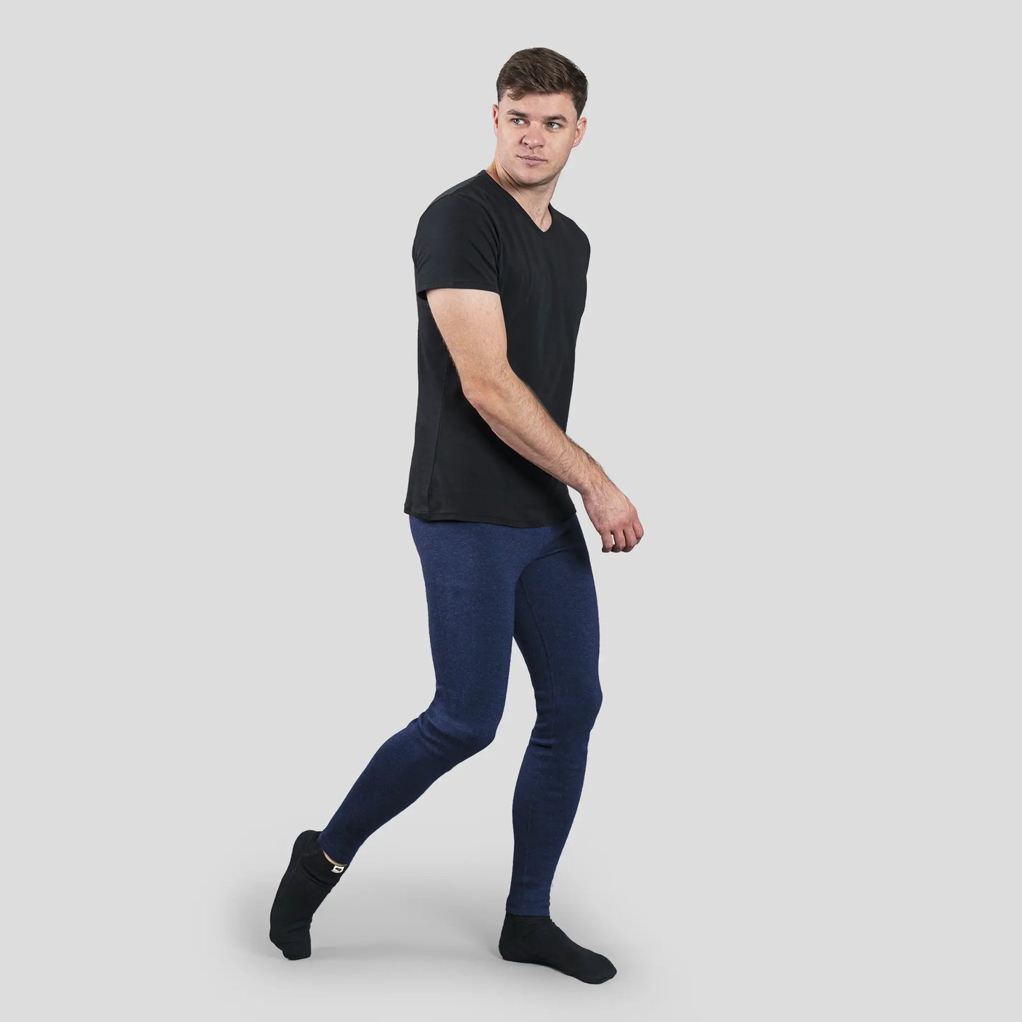 mens highly breathable leggings midweight color navy blue