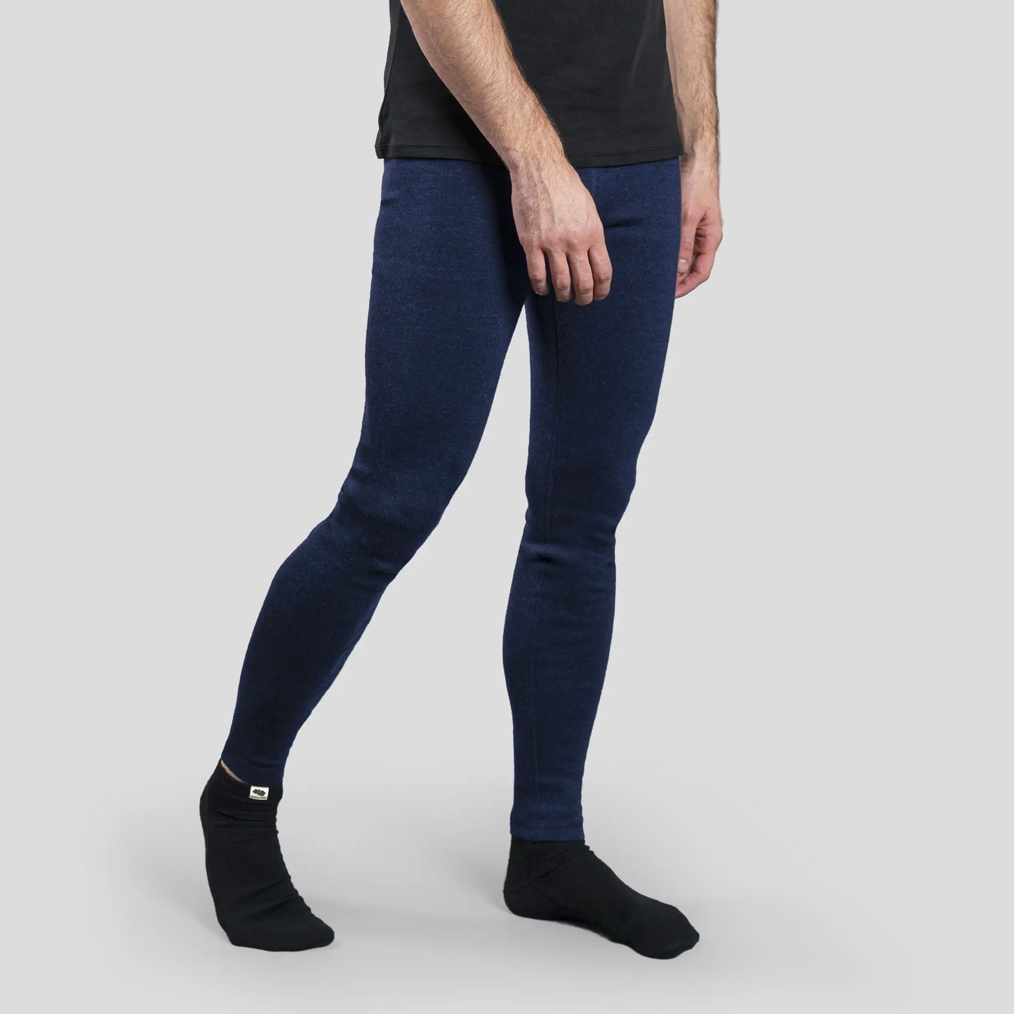 mens low impact dye leggings midweight color navy blue