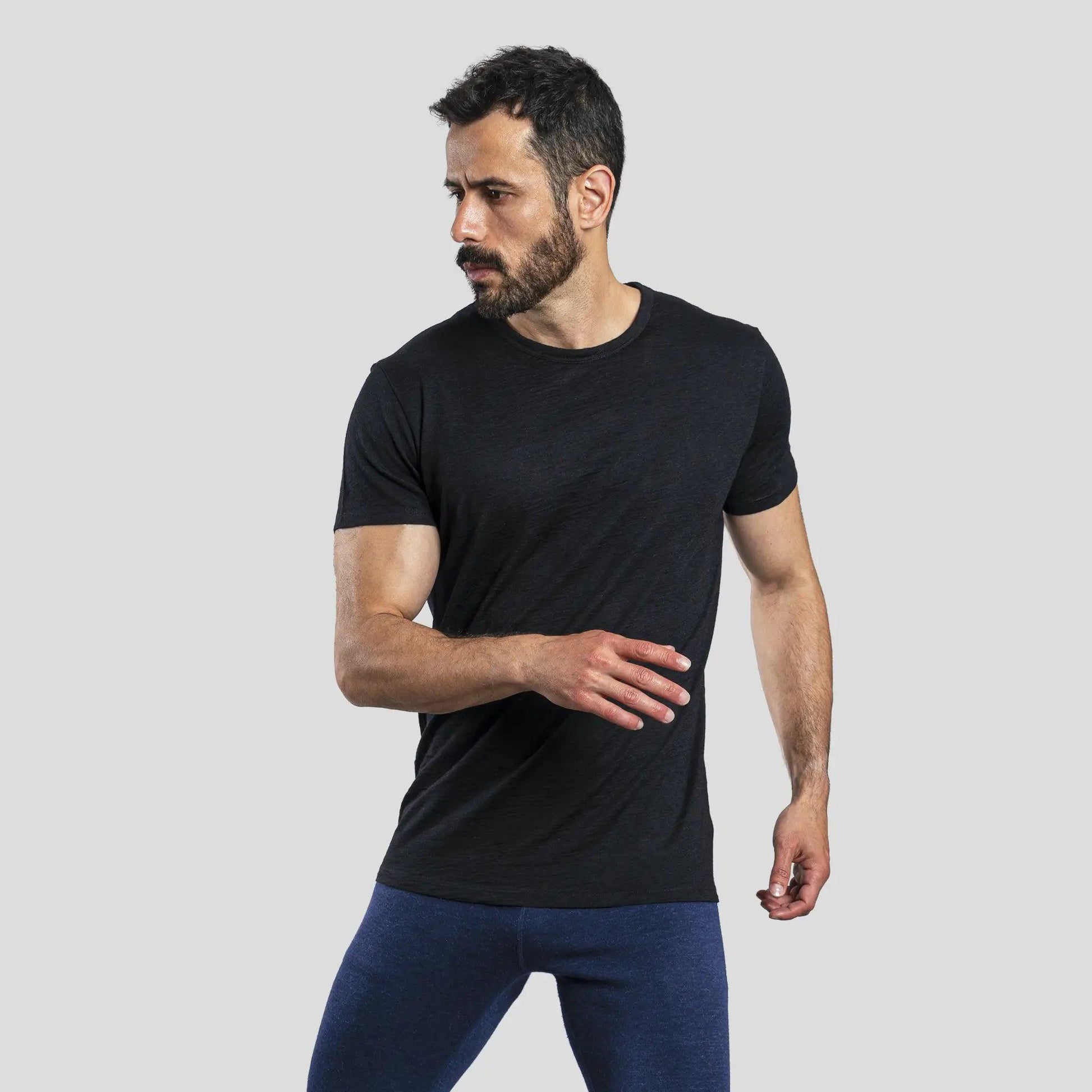 Men's Alpaca Wool T-Shirt: 110 Ultralight Crew Neck