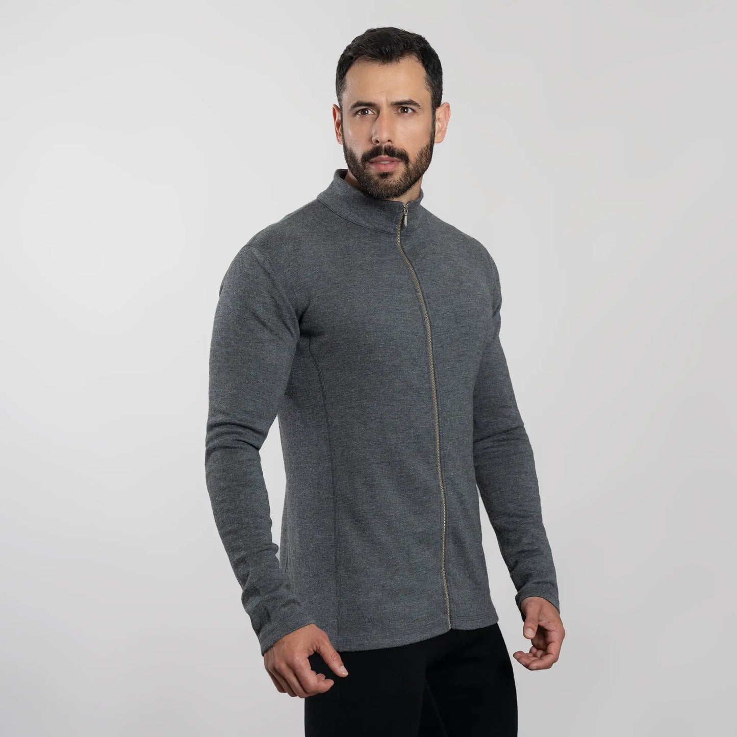 mens most sustainable jacket full zip color gray