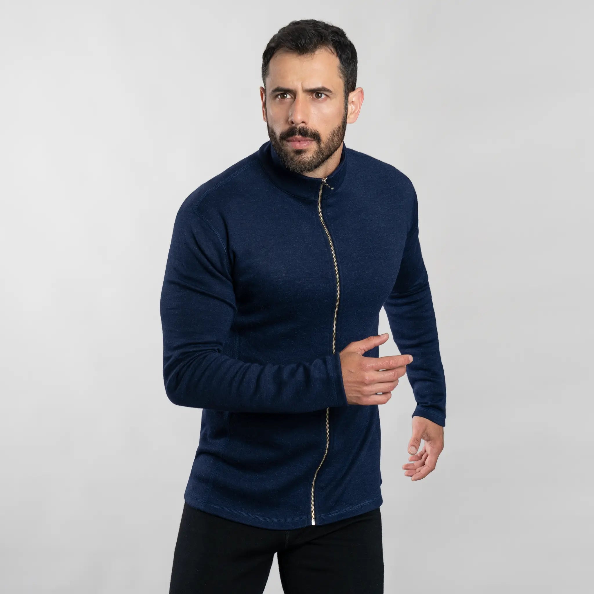 mens temperature regulate jacket full zip color navy blue