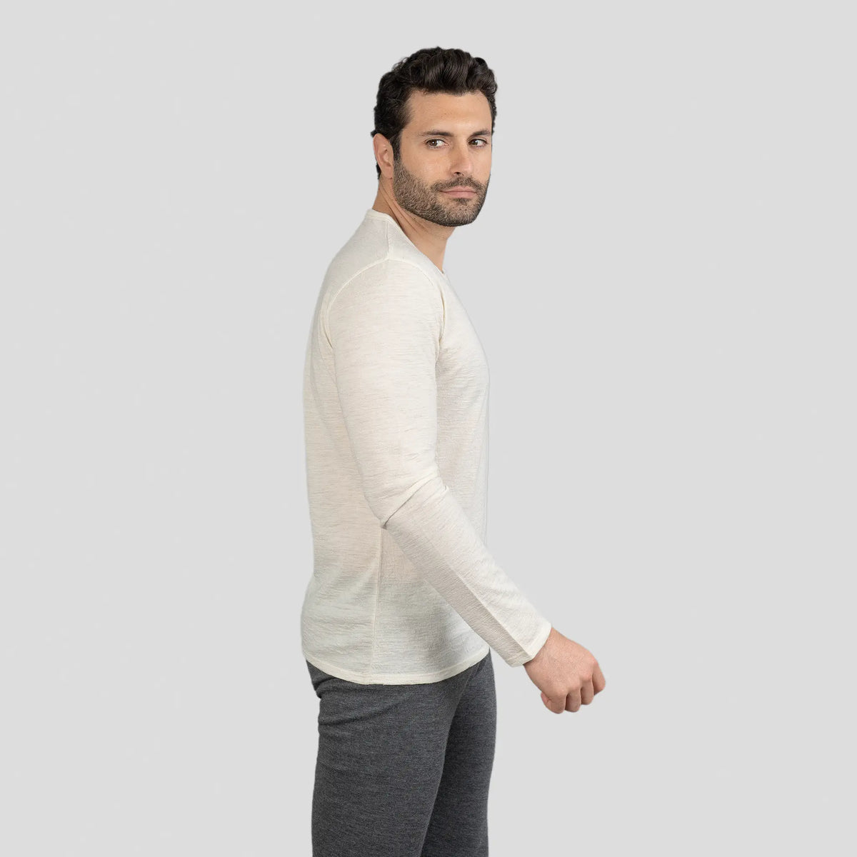 mens temperature regulate long sleeve tshirt color natural white