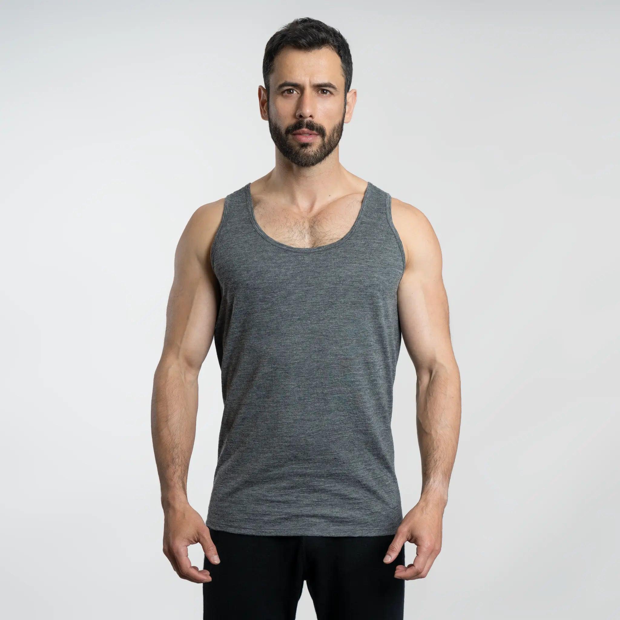 mens uv resistance tank top ultralight color gray