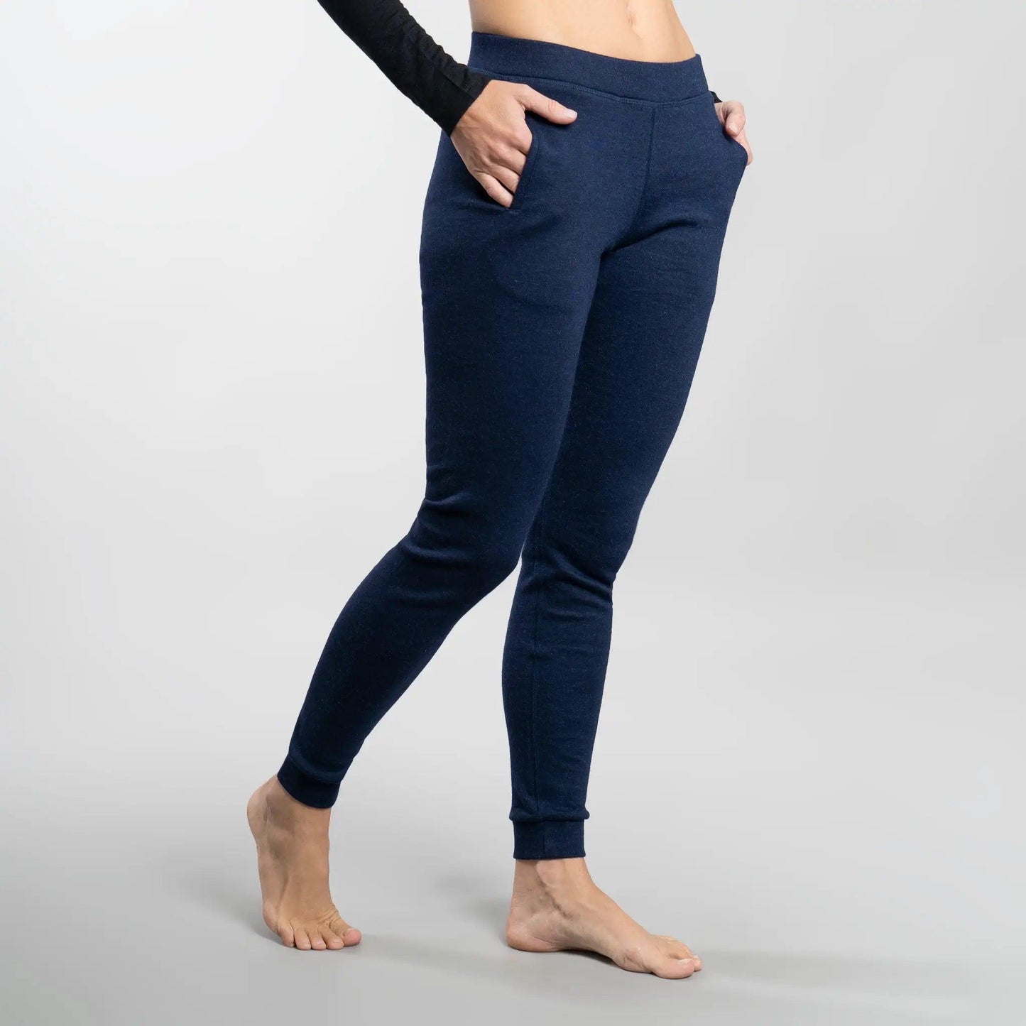 womens breathable sweatpants midweight color navy blue