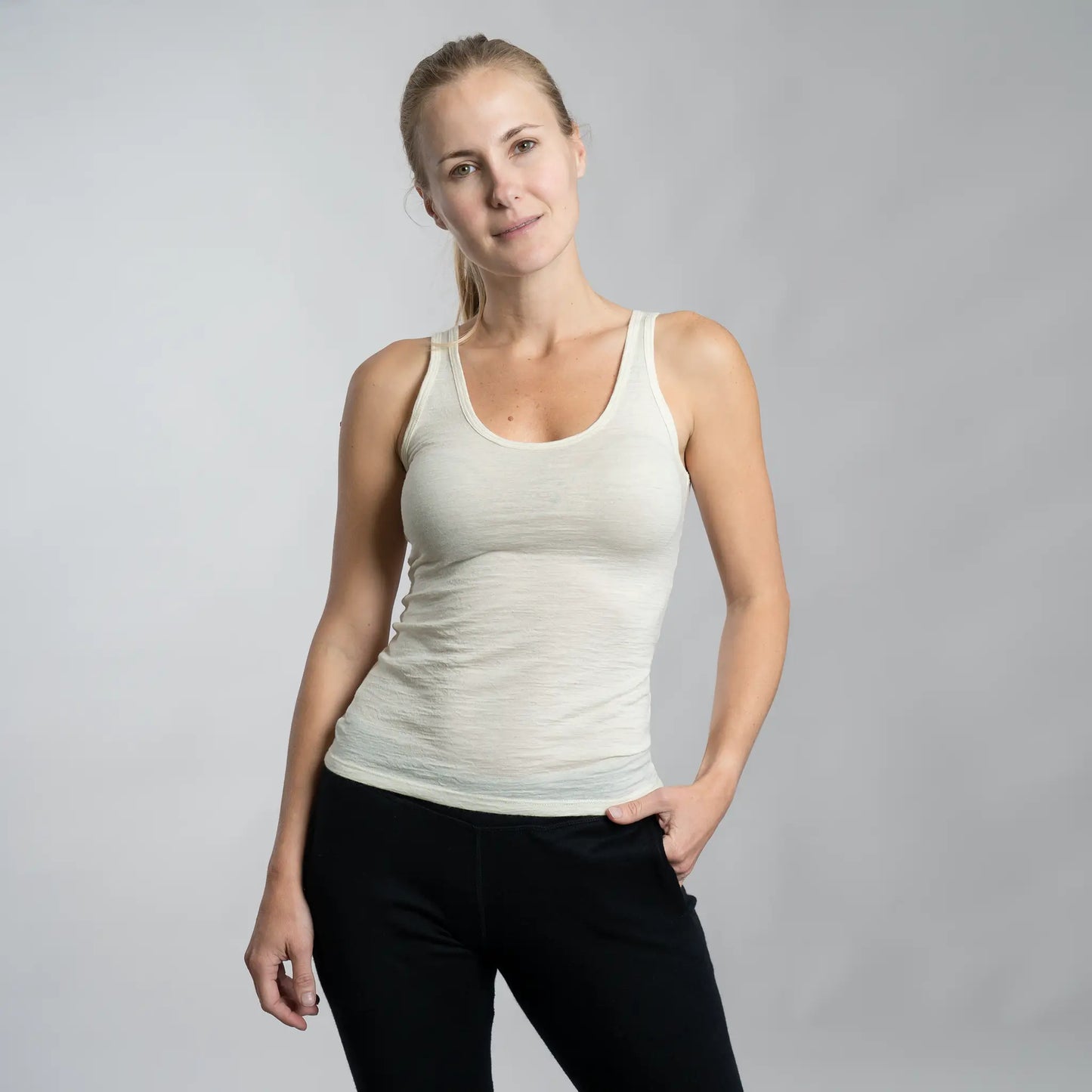 womens comfortable fit tank top ultralight color natural white