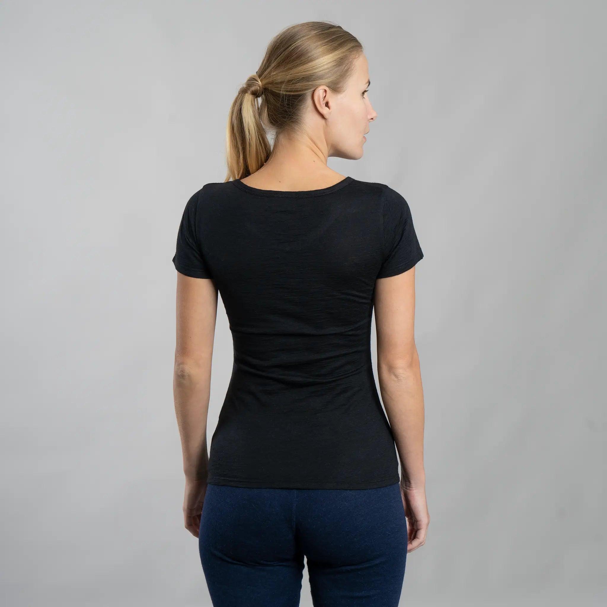 womens ecological vneck tshirt color black