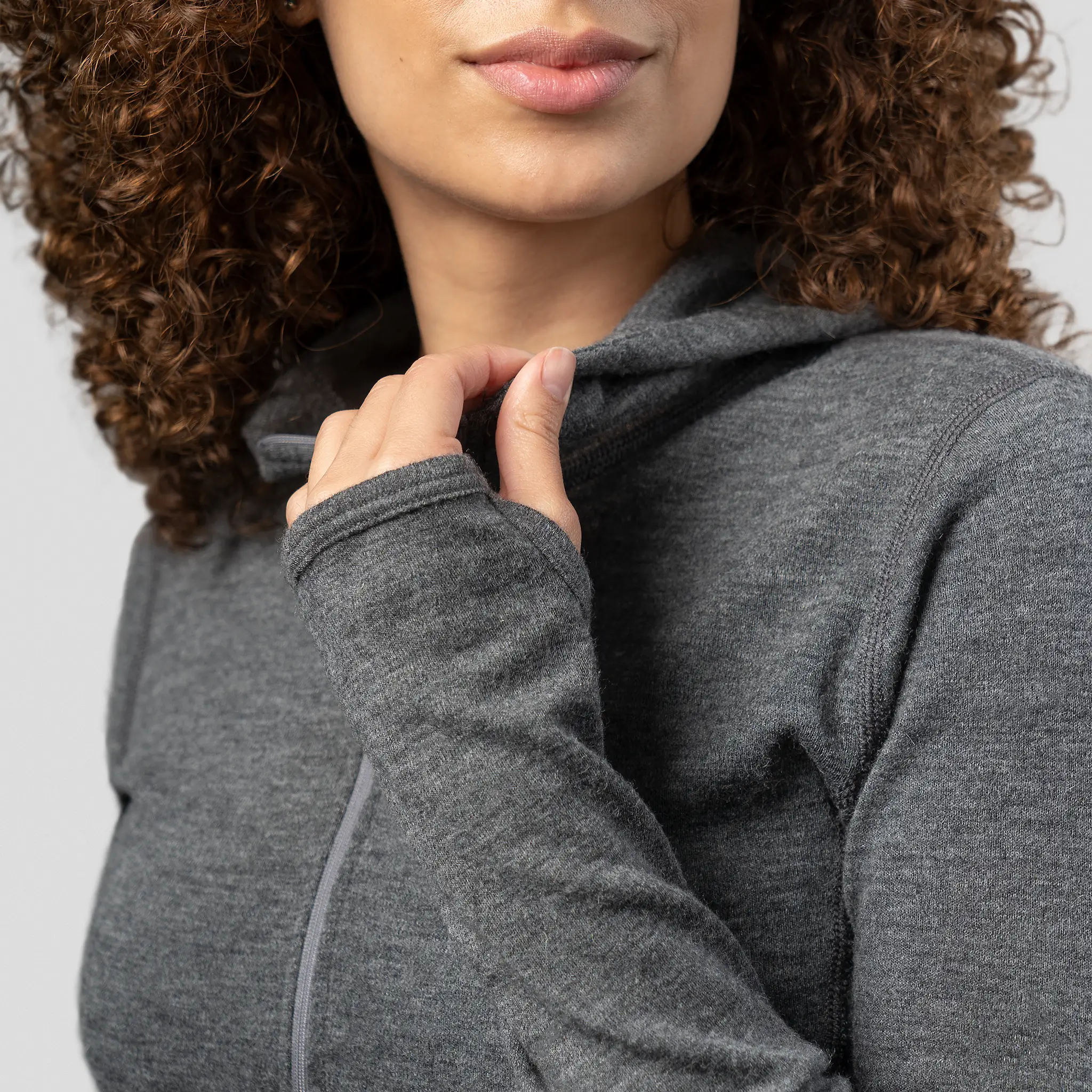 womens fast drying baselayer hoodie halfzip color gray