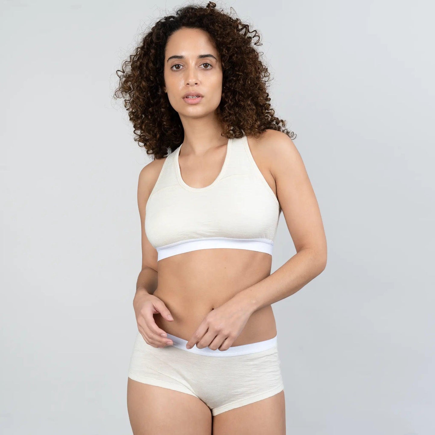 womens functional sports bra ultralight color natural white