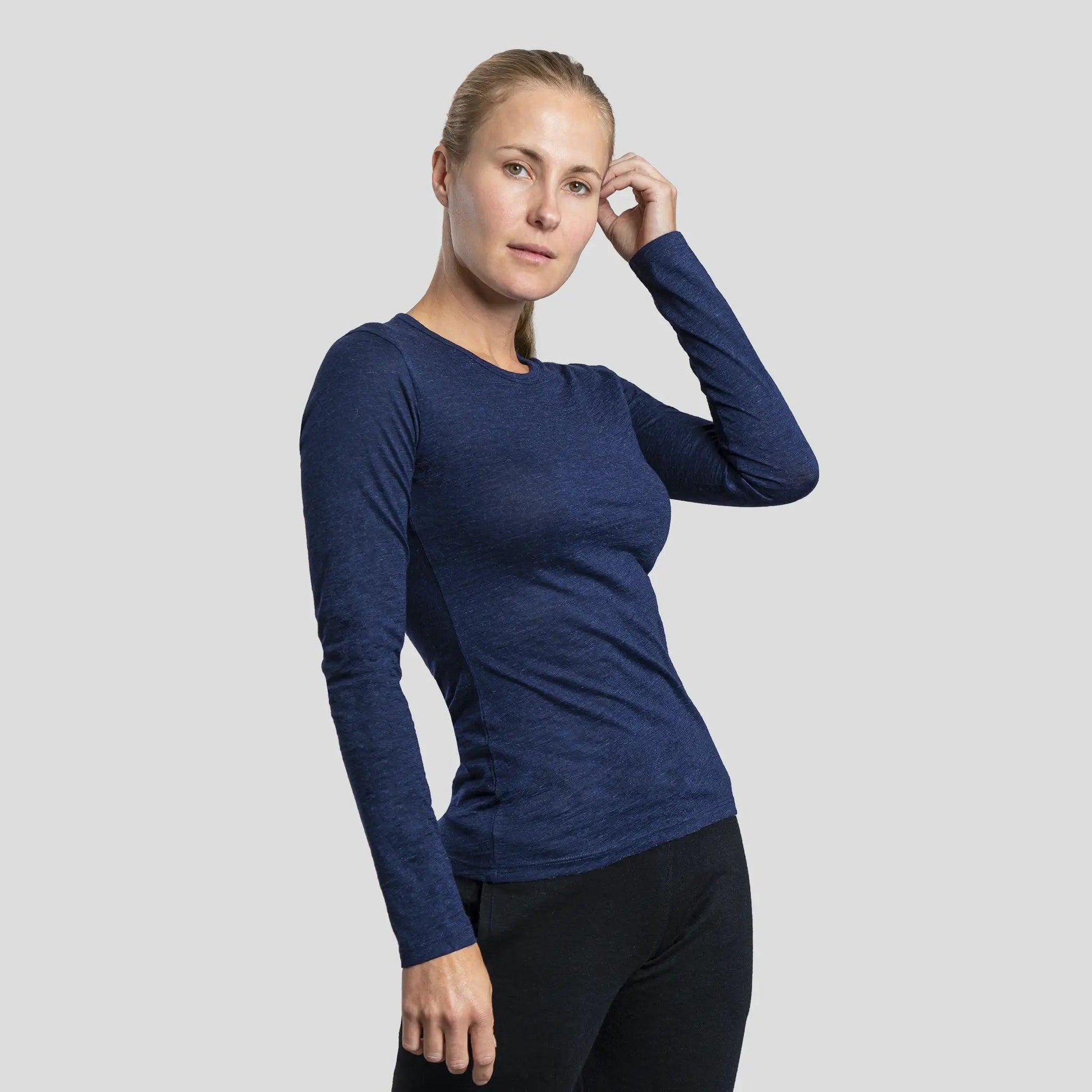 Long sleeve 2024 navy shirt womens