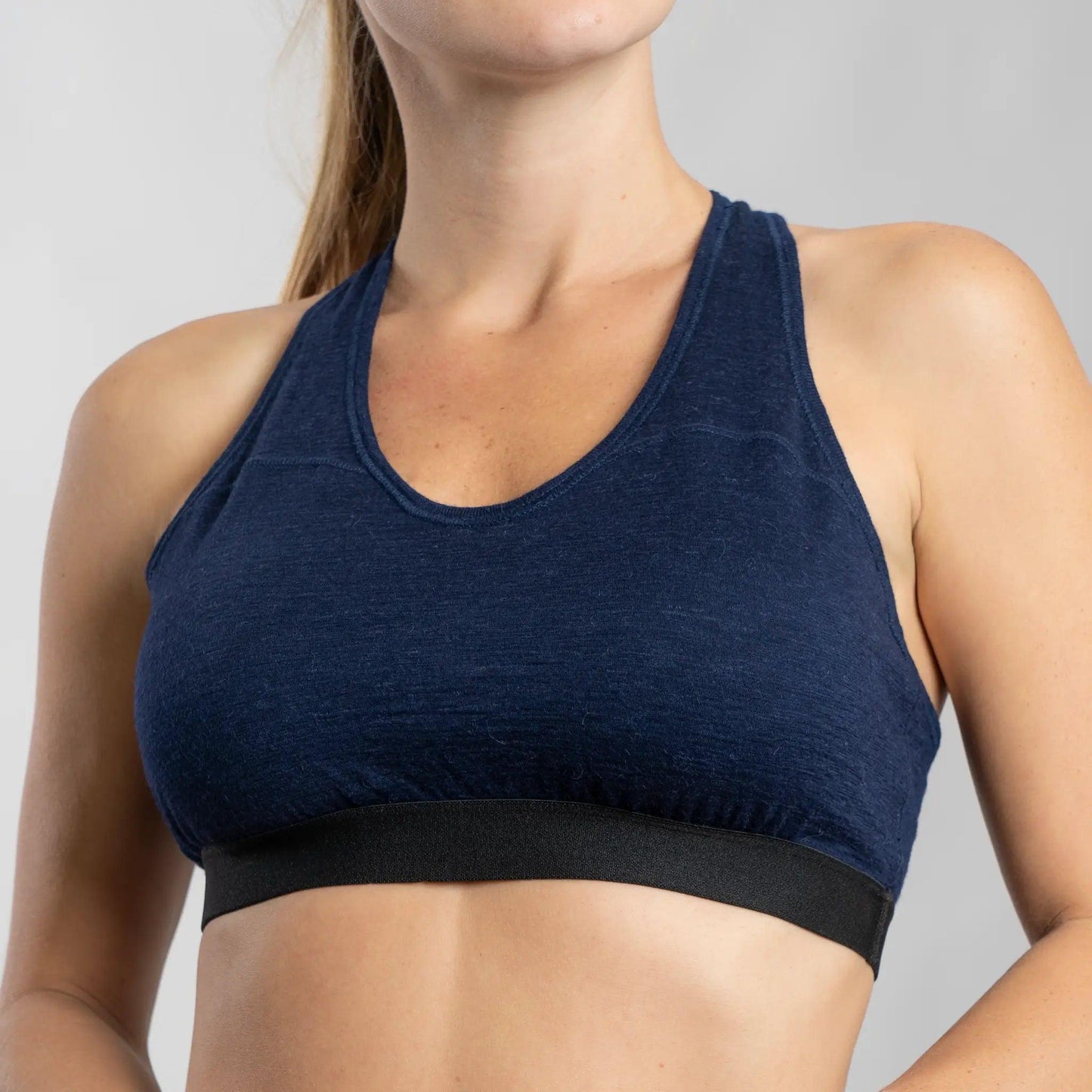 womens moisture wicking sports bra ultralight color navy blue