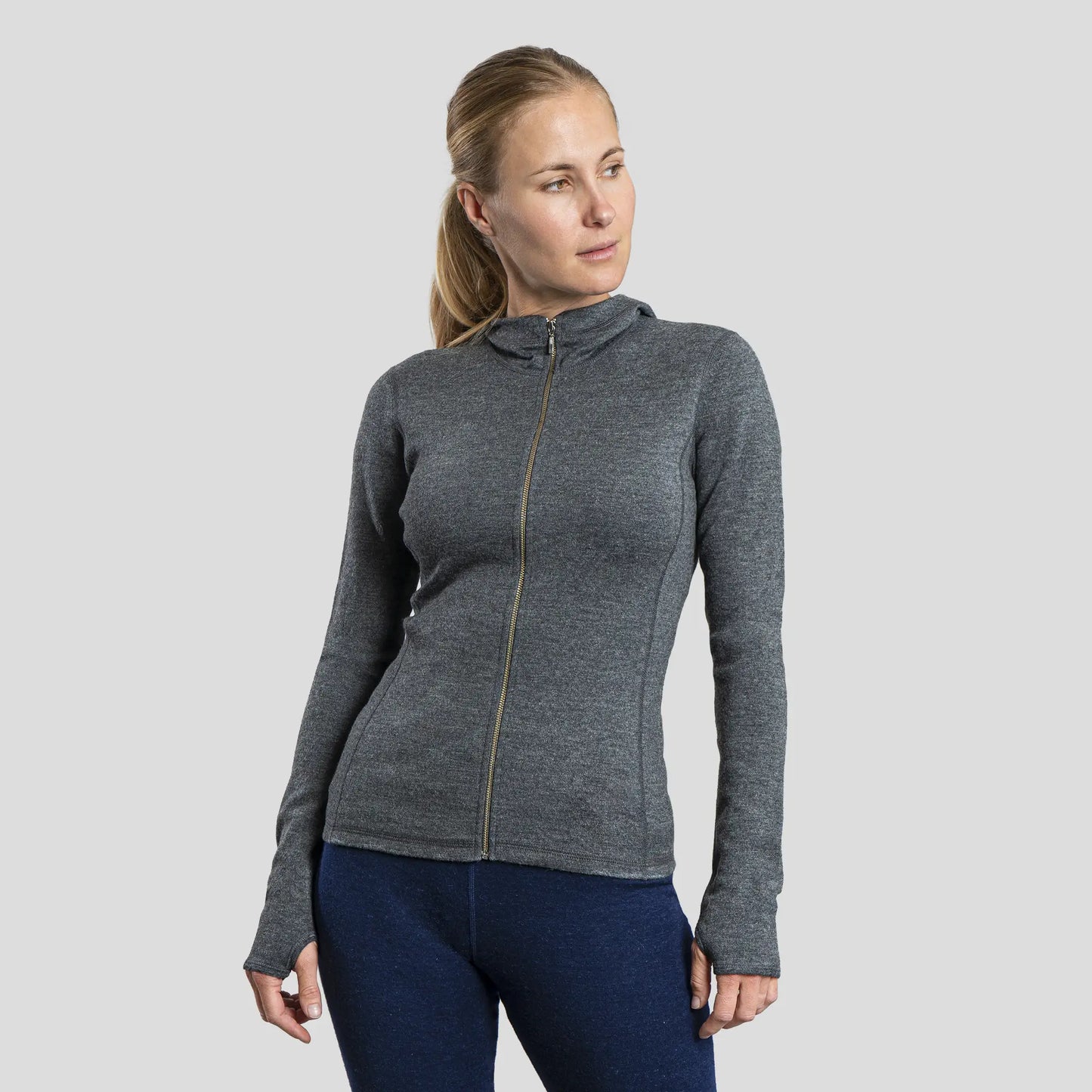 womens most comfortable hoodie jacket full zip color gray