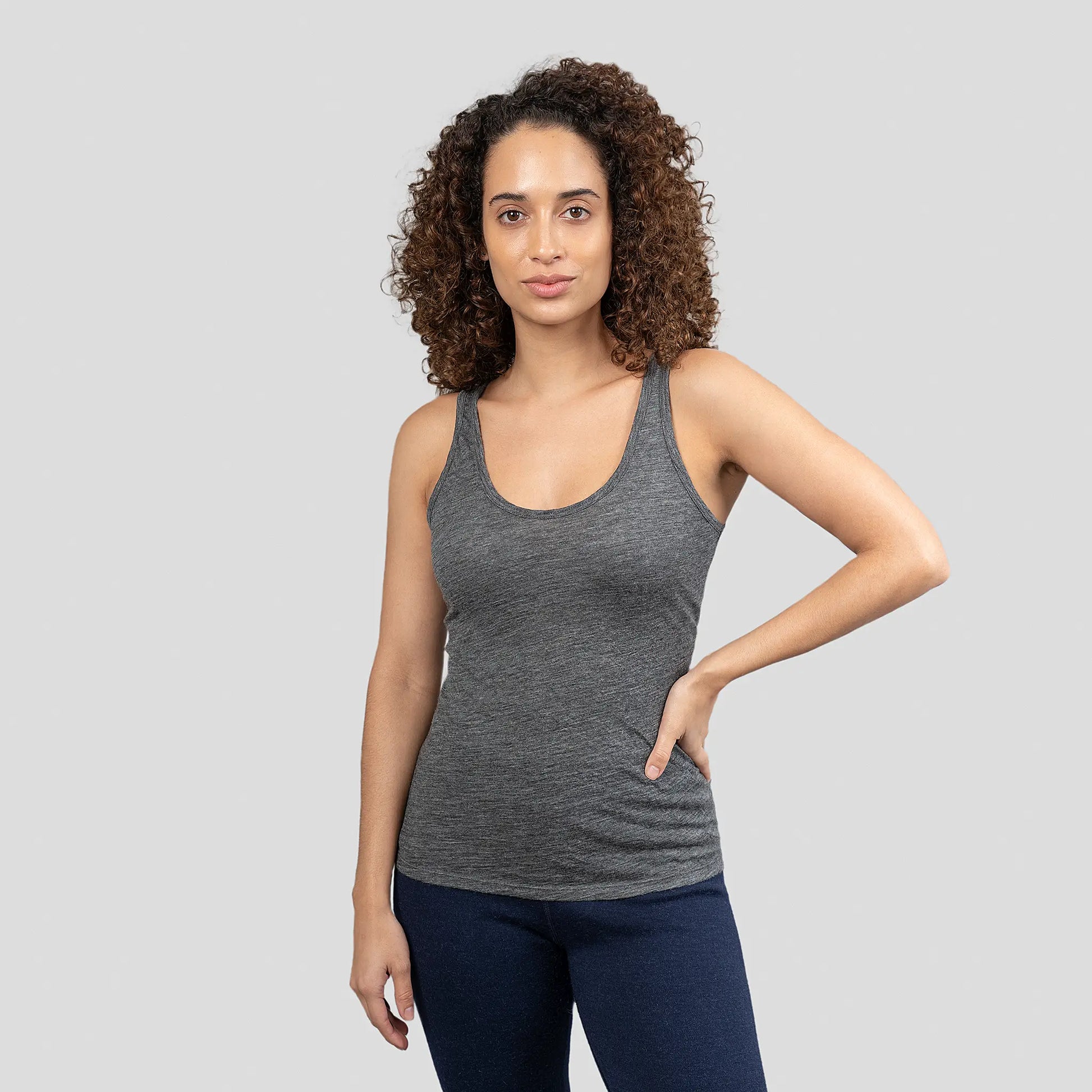 womens most sustainable tank top ultralight color gray