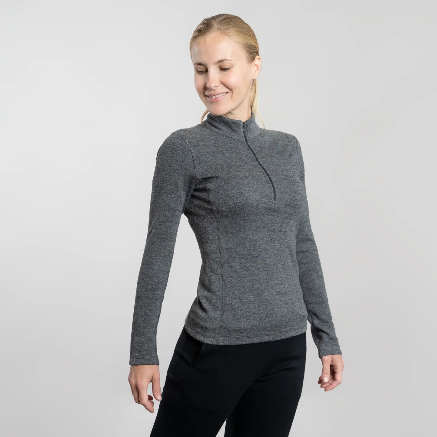 Women's Alpaca Wool Half-Zip Base Layer: Lightweight | Arms of Andes