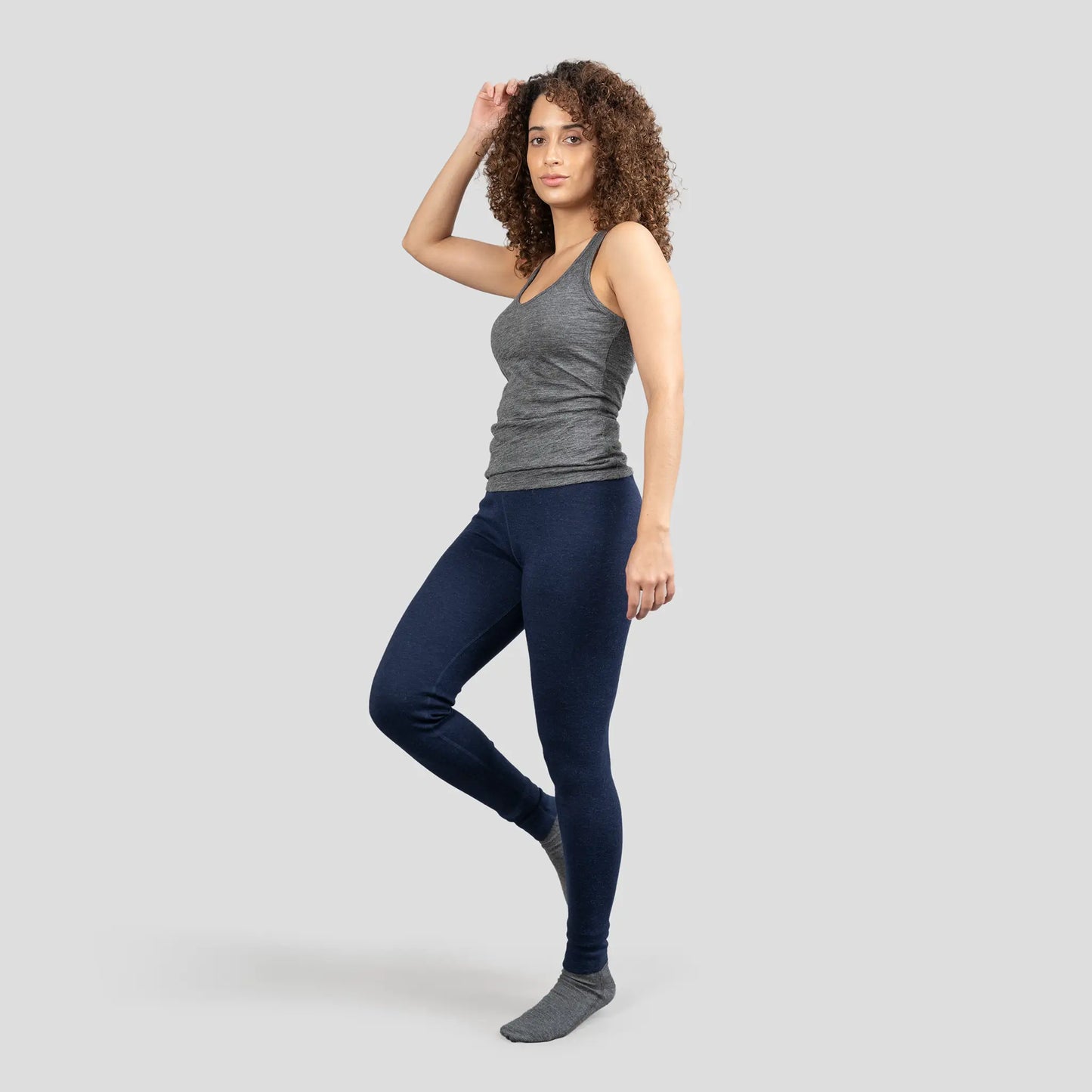 womens temperature regulate leggings lightweight color navy blue