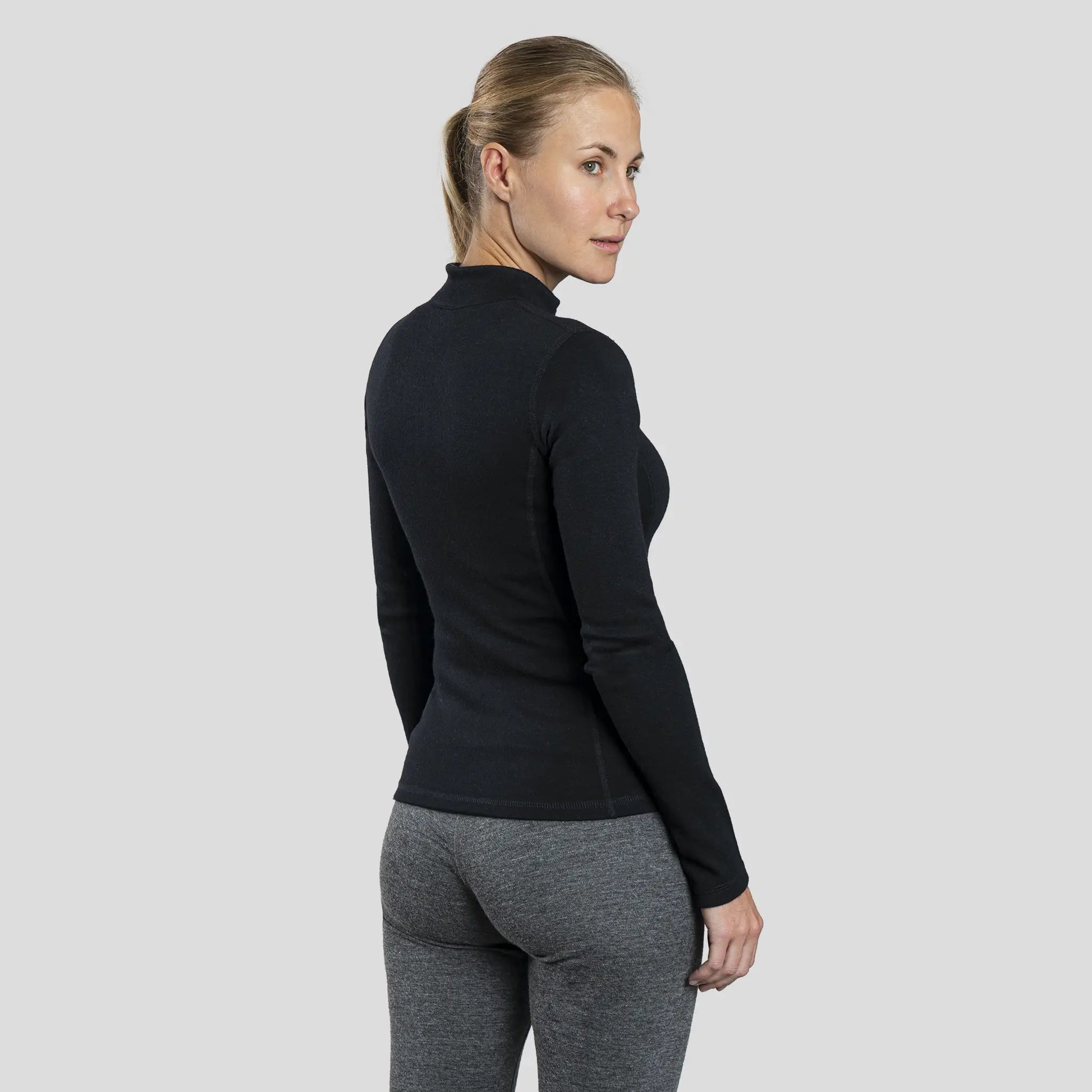AWA Charcoal grey Turtle neck Long sleeve zipper jacket for Women Active  wear Dry fit Gym Yoga Running Sports